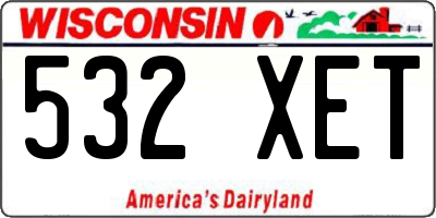 WI license plate 532XET