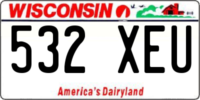 WI license plate 532XEU