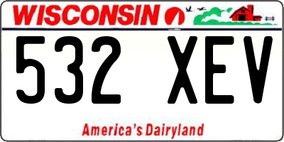 WI license plate 532XEV