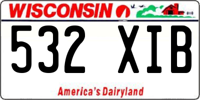 WI license plate 532XIB