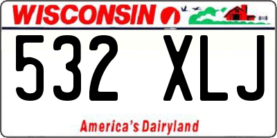 WI license plate 532XLJ