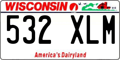 WI license plate 532XLM