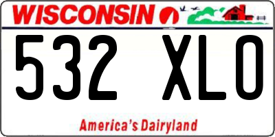 WI license plate 532XLO