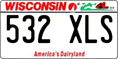 WI license plate 532XLS