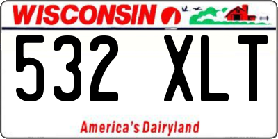 WI license plate 532XLT