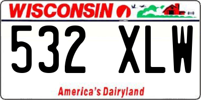 WI license plate 532XLW