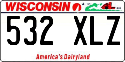 WI license plate 532XLZ