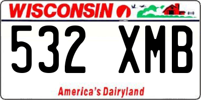 WI license plate 532XMB