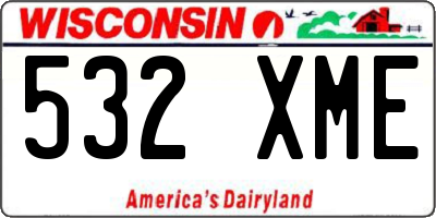 WI license plate 532XME