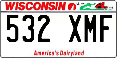 WI license plate 532XMF