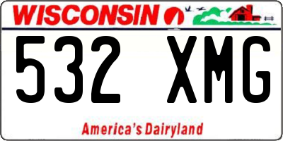 WI license plate 532XMG