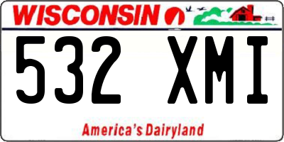 WI license plate 532XMI