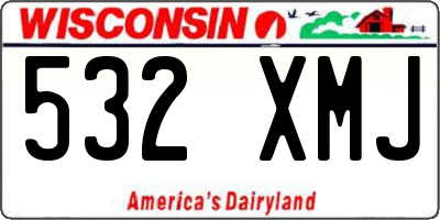 WI license plate 532XMJ