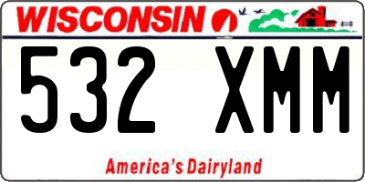 WI license plate 532XMM