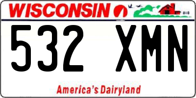 WI license plate 532XMN