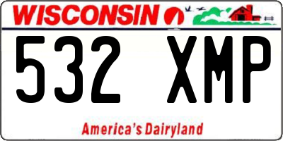WI license plate 532XMP