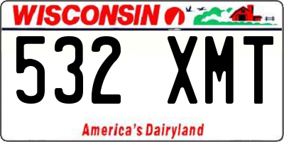 WI license plate 532XMT