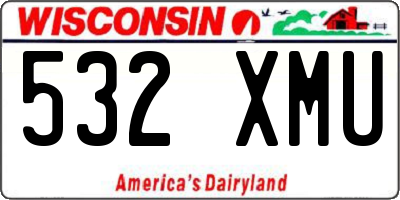 WI license plate 532XMU