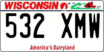 WI license plate 532XMW