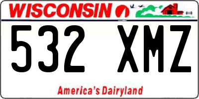 WI license plate 532XMZ