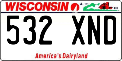 WI license plate 532XND