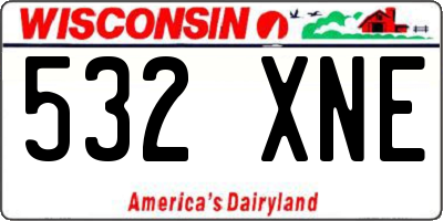 WI license plate 532XNE