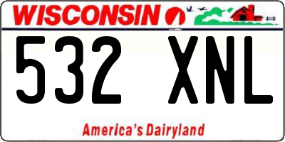 WI license plate 532XNL