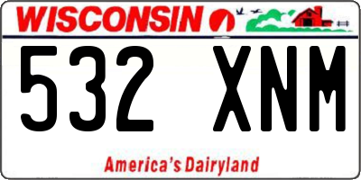 WI license plate 532XNM