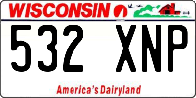 WI license plate 532XNP