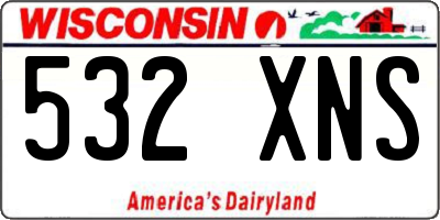 WI license plate 532XNS