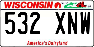 WI license plate 532XNW