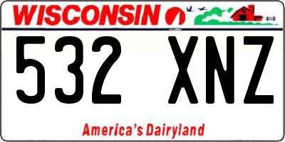WI license plate 532XNZ