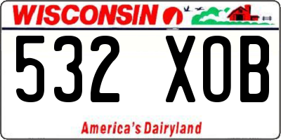 WI license plate 532XOB