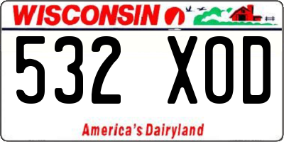WI license plate 532XOD