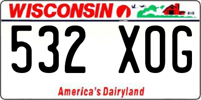 WI license plate 532XOG