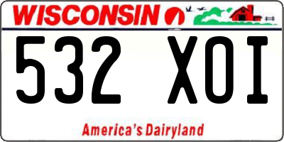 WI license plate 532XOI