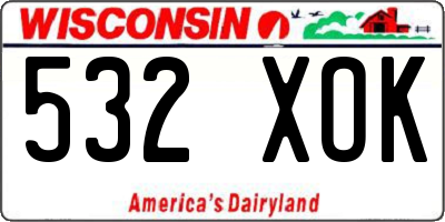 WI license plate 532XOK