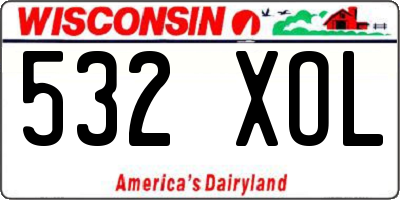 WI license plate 532XOL