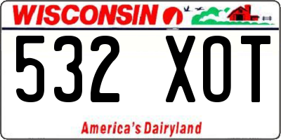 WI license plate 532XOT