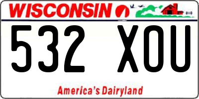 WI license plate 532XOU