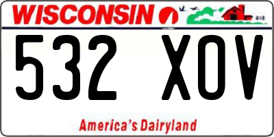 WI license plate 532XOV