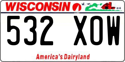 WI license plate 532XOW