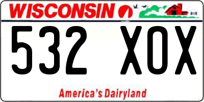 WI license plate 532XOX