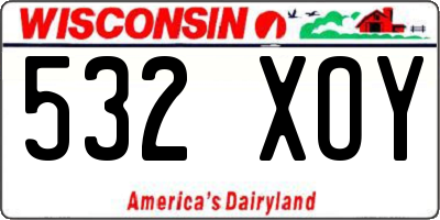 WI license plate 532XOY