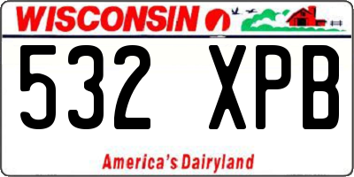 WI license plate 532XPB