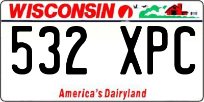 WI license plate 532XPC
