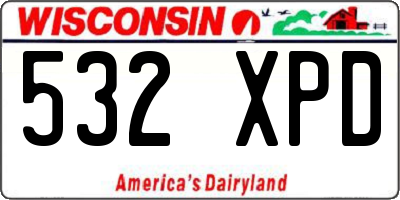 WI license plate 532XPD