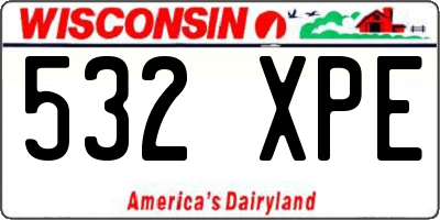 WI license plate 532XPE