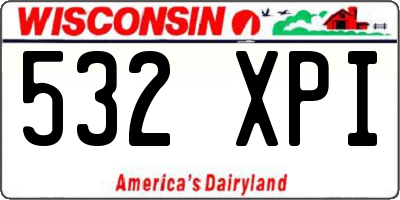 WI license plate 532XPI