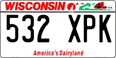 WI license plate 532XPK